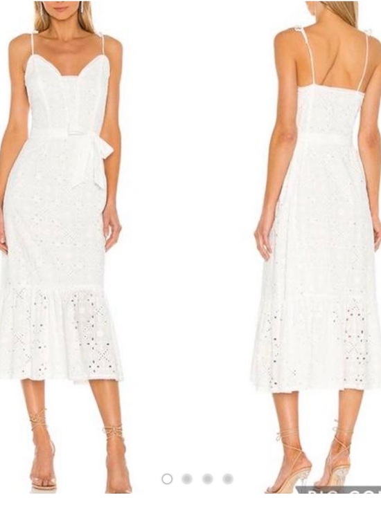 PAIGE Dresses & Skirts - PAIGE White Eyelet Dress with Lace Trim